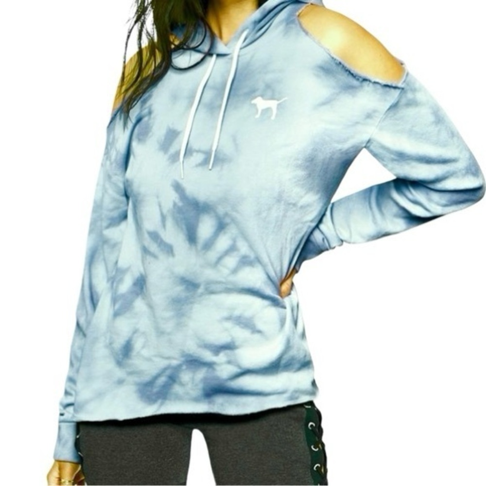 PINK Victoria's Secret || NWT Tie-Dye Cold Shoulder Hoodie (S)